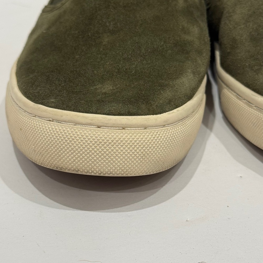 Tory Burch Olive Green Leather Suede Minimalist Slip On Sneakers Women's Size 10 - Picture 7 of 8
